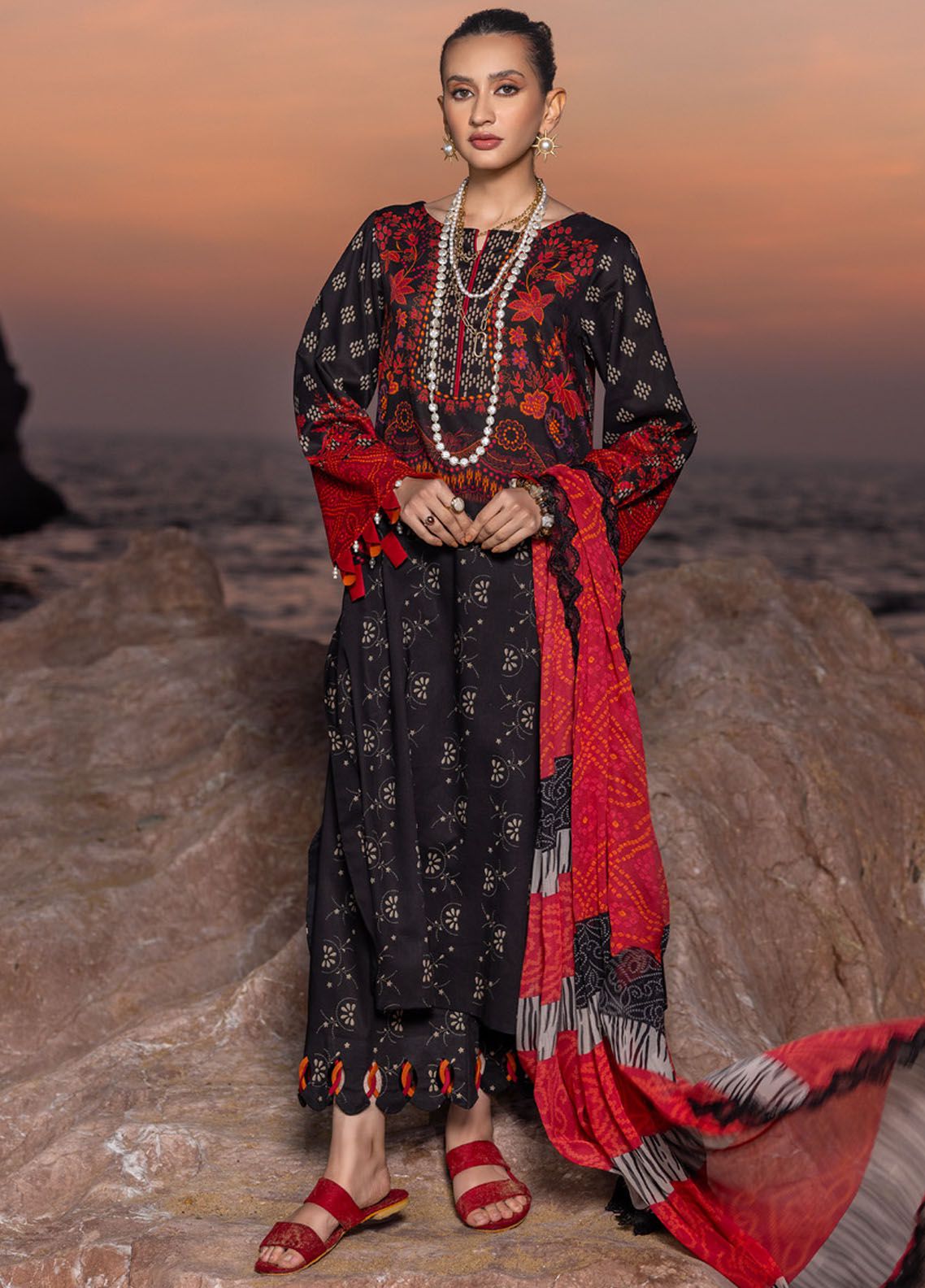 Charizma Embroidered Linen Suits Unstitched 3 Piece CRZ25EL CCW6-08 - Winter Collection