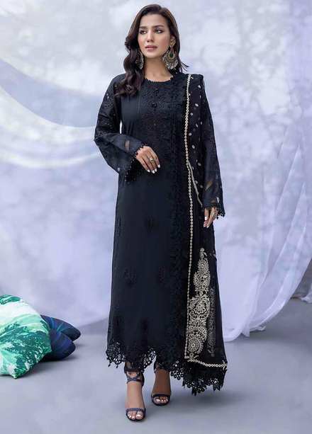 Qara By Charizma Embroidered Lawn Suits Unstitched 3 Piece CRZ22-QB2 CQ-13 - Black & White Collection