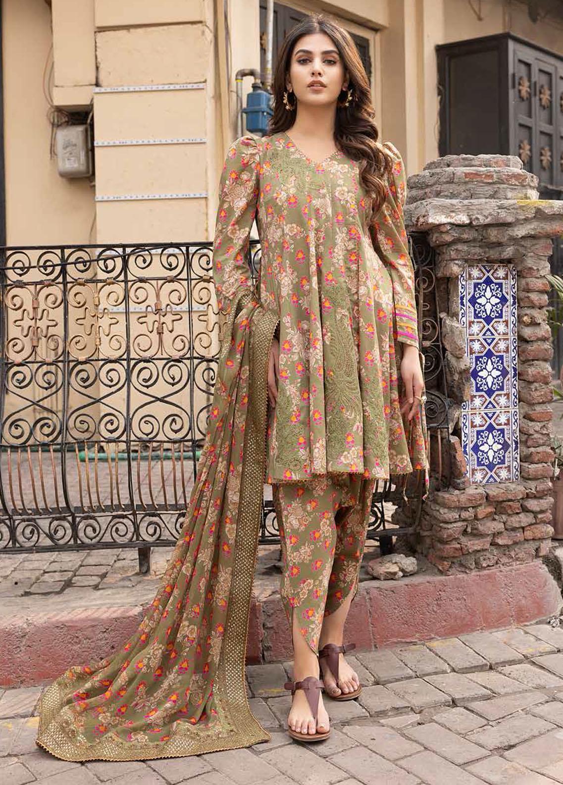 Charizma Embroidered Lawn Suits Unstitched 3 Piece CRZ21BN EBL-01 - Summer Collection
