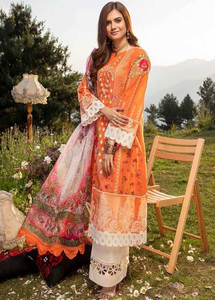 Charizma Embroidered Lawn Suits Unstitched 3 Piece CRZ21SM ED-13 - Festive Collection