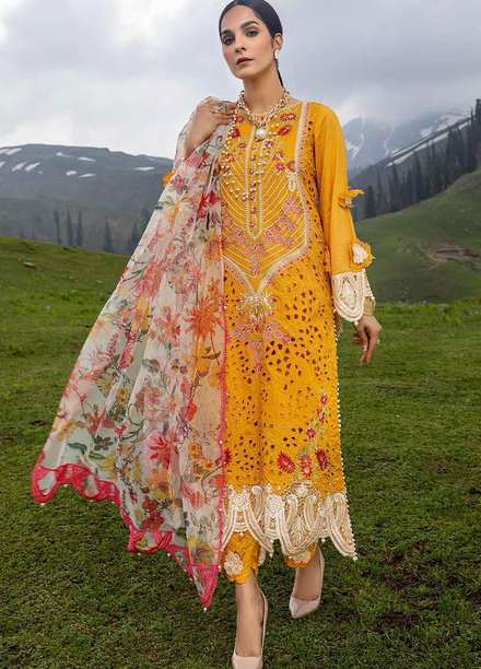 Charizma Embroidered Lawn Suits Unstitched 3 Piece CRZ21SM ED-15 - Festive Collection