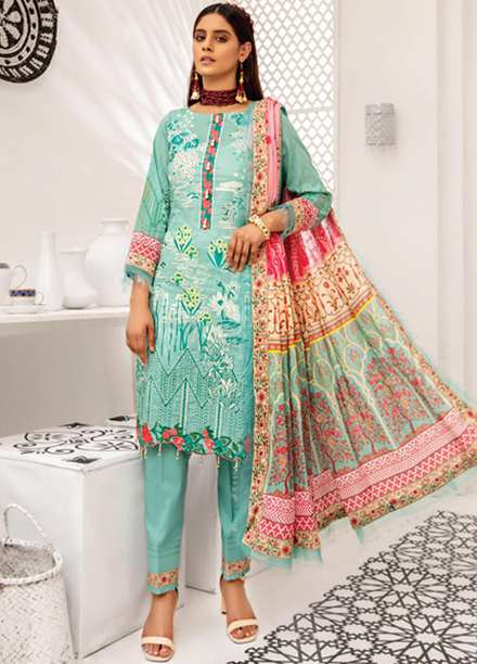 Coco by Al Zohaib Embroidered Lawn Suits Unstitched 3 Piece AZ21C D-03 - Summer Collection