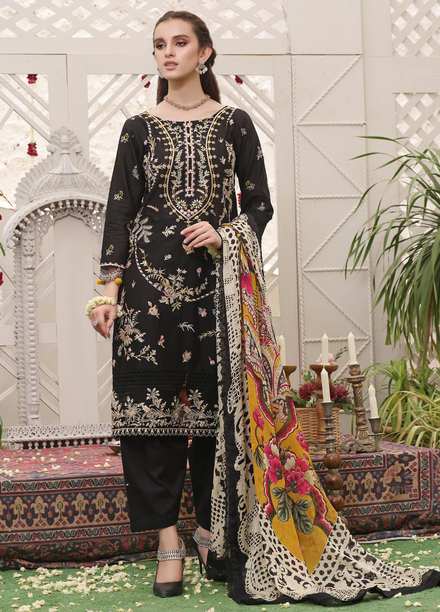 Daud Abbas Embroidered Lawn Suits Unstitched 3 Piece DA22BBE LEC-1007 Nisa - Luxury Festive Collection