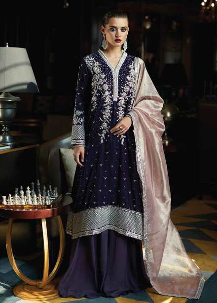 Destiny by Mushq Embroidered Velvet Suits Unstitched 3 Piece MQ22D MV22-01 Glee - Luxury Collection