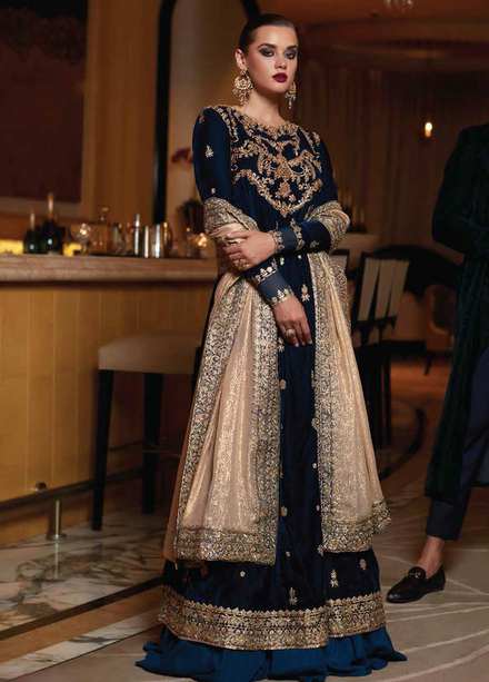 Destiny by Mushq Embroidered Velvet Suits Unstitched 3 Piece MQ22D MV22-04 Frenzy - Luxury Collection