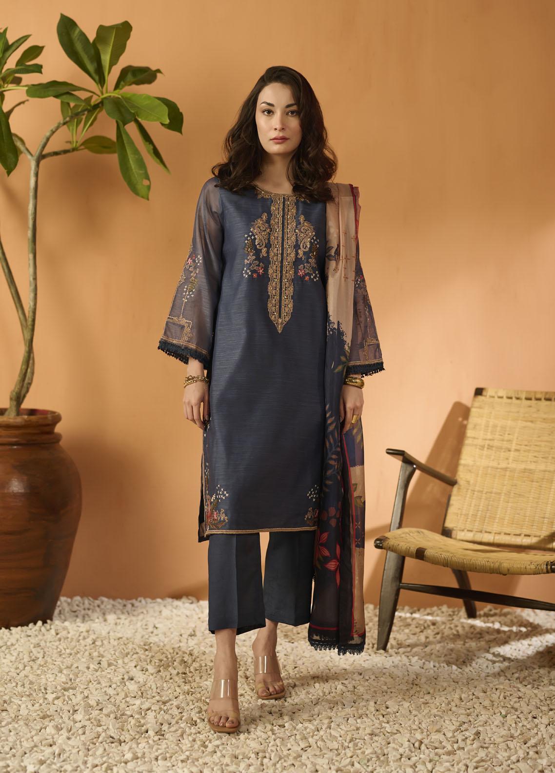Dhanak Pret 2 Piece Suit Da 2063 Navy Blue