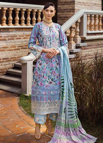 Elaf Chikankari Lawn Suits Unstitched 3 Piece EF24PC ECT 03A - Summer Collection