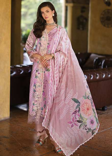 Elaf Chikankari Lawn Suits Unstitched 3 Piece EF24PC ECT 04B - Summer Collection