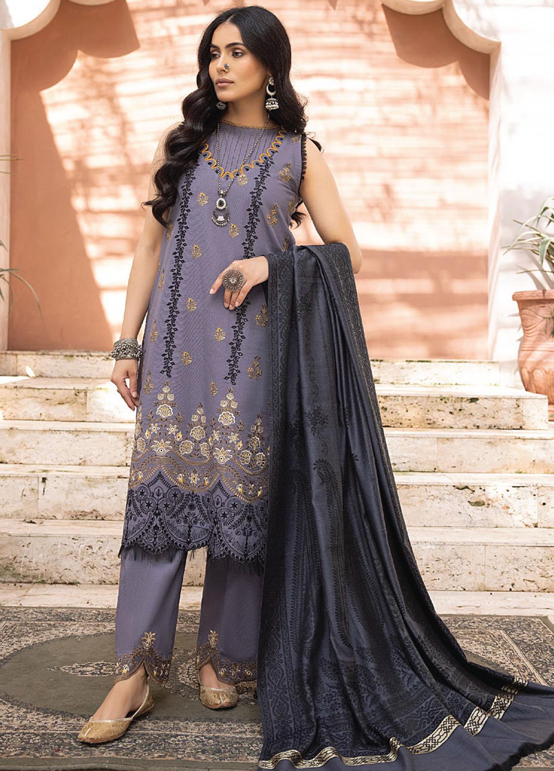 Eminence by Farasha Embroidered Khaddar Suits Unstitched 3 Piece FSH25FW D-08 Sandlit - Winter Collection