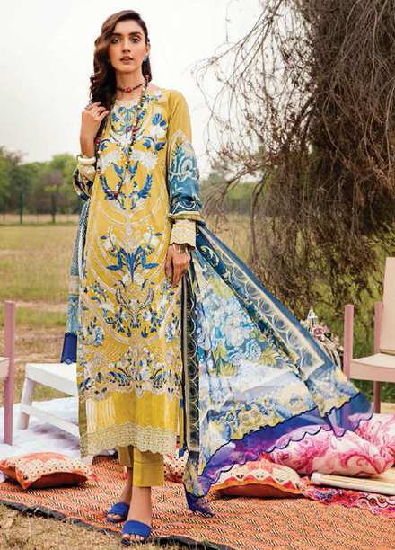 Elysia by Sana Sheraz Embroidered Lawn Suits Unstitched 3 Piece SS21E 08 Veronica - Luxury Collection