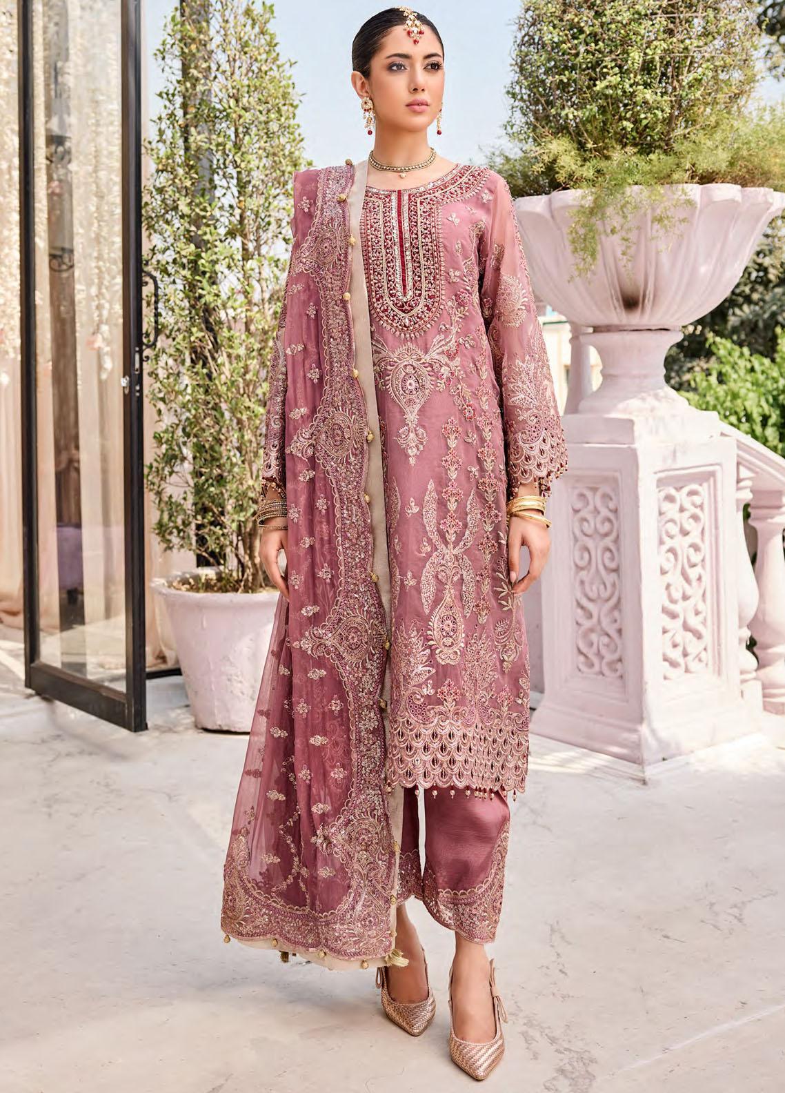 Le Festa By Emaan Adeel Embroidered Net Suits Unstitched 3 Piece EA23-P6 LF-705 - Premium Collection