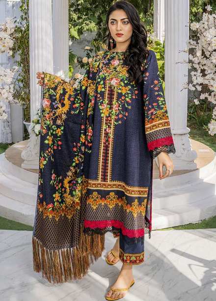 Eshaal Adina By AY Textile Printed Khaddar Suits Unstitched 3 Piece AYT22K 01 - Winter Collection