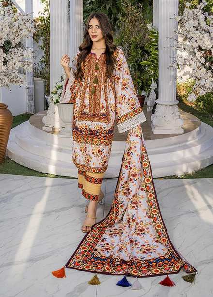 Eshaal Adina By AY Textile Printed Khaddar Suits Unstitched 3 Piece AYT22K 09 - Winter Collection