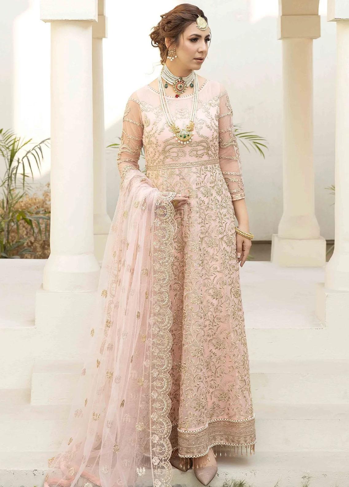 Jashn by Imrozia Embroidered Net Unstitched 4 Piece - SB-38 Pemaan - IM25J - Fawn - Formal Collection