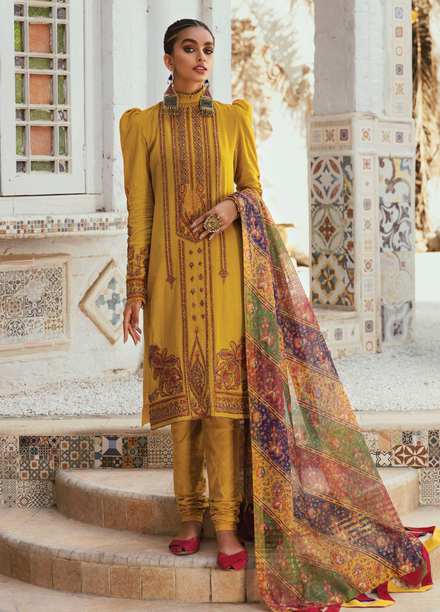 Faixa Faixal Premium by Ittehad Textiles Embroidered Khaddar Suits Unstitched 3 Piece IT21FXP D-04 KASHI - Winter Collection