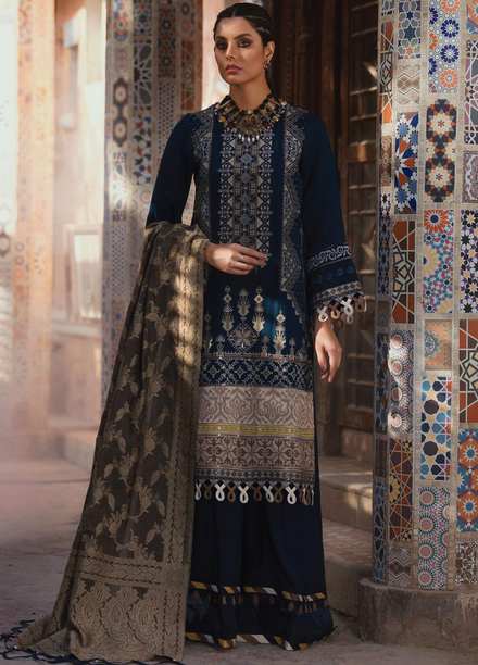 Faixa Faixal Premium by Ittehad Textiles Embroidered Cottel Suits Unstitched 3 Piece IT21FXP D-07 ZEB - Winter Collection