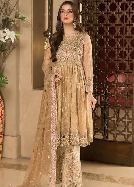 Farahnosh By Aroshi Embroidered Net Suits Unstitched 3 Piece ASH22F Yasmeen - Luxury Collection