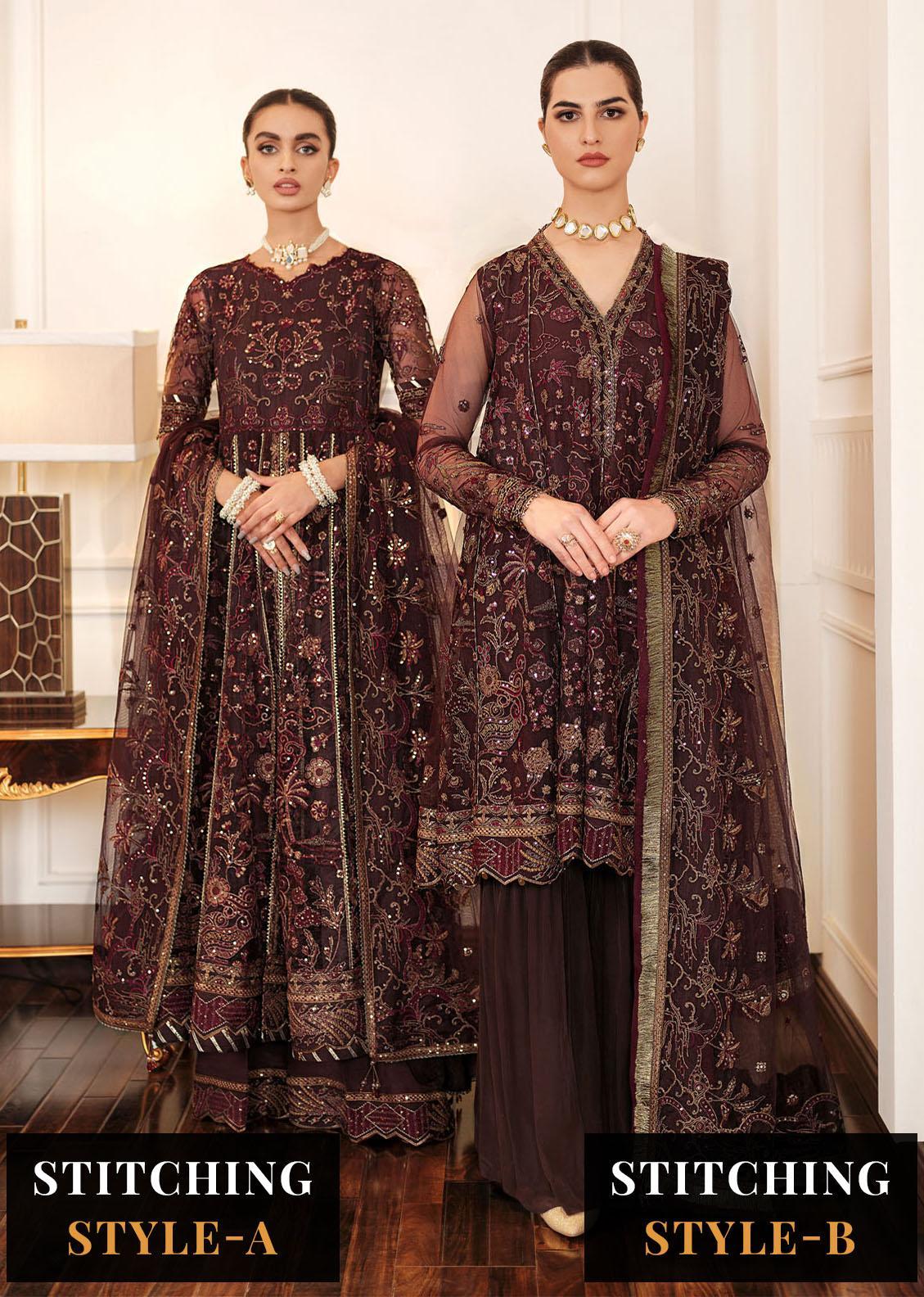 Fleurie By Saad Shaikh Embroidered Net Suits Unstitched 4 Piece SSK24F Mariska - Luxury Collection