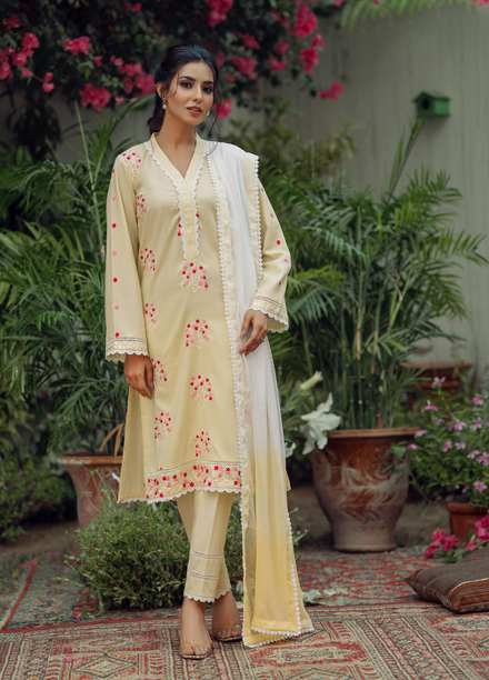 Fascino Embroidered Cotton Suits Unstitched 2 Piece FN22ENT MARQUISE  - Summer Collection