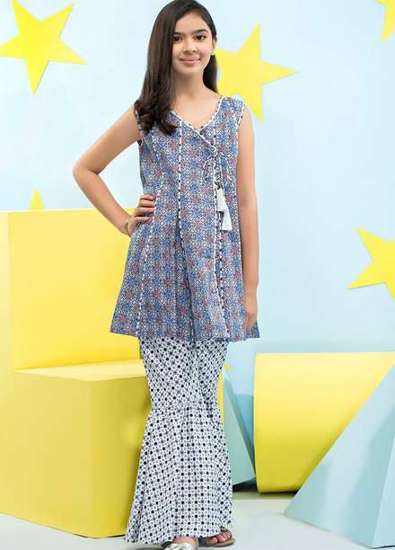 Five Star Classic Kids Cotton Printed Cambric Suits Unstitched 2 Piece FS21CK 709-B - Winter Collection