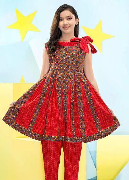 Five Star Classic Kids Cotton Printed Cambric Suits Unstitched 2 Piece FS21CK 710-B - Winter Collection