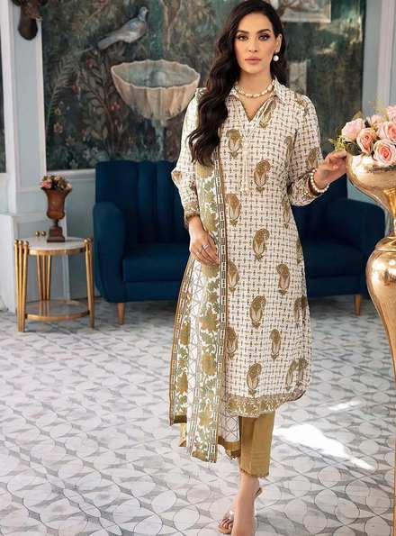 Florence By Gul Ahmed Printed Lawn Suits Unstitched 3 Piece GA22F CL-22223 A - Summer Collection