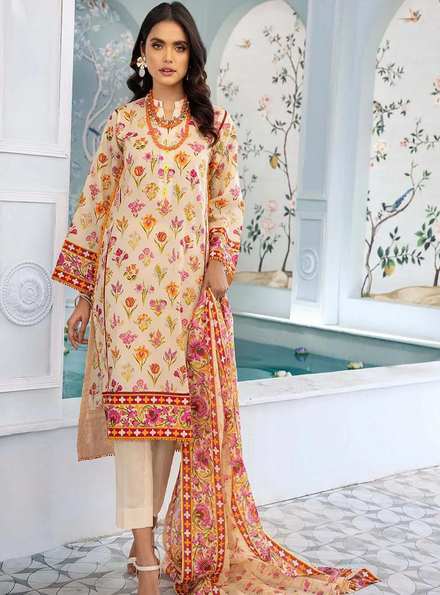 Florence By Gul Ahmed Printed Lawn Suits Unstitched 3 Piece GA22F CL-22226 A - Summer Collection