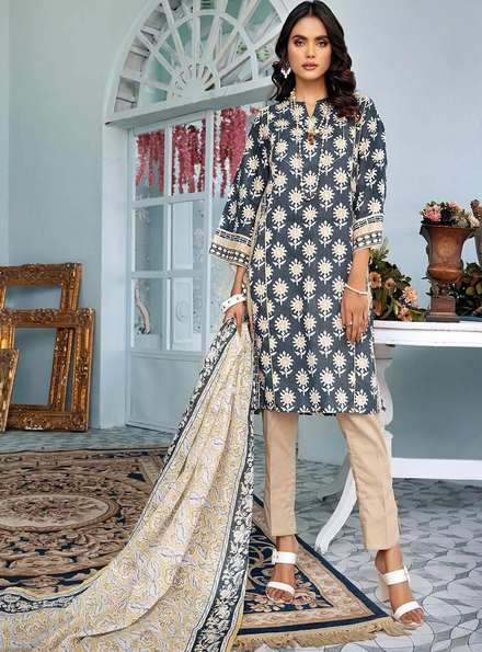 Florence By Gul Ahmed Printed Lawn Suits Unstitched 3 Piece GA22F CL-32050 A - Summer Collection