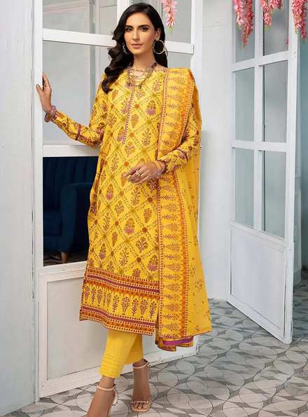 Florence By Gul Ahmed Printed Lawn Suits Unstitched 2 Piece GA22F TL-22035 B - Summer Collection