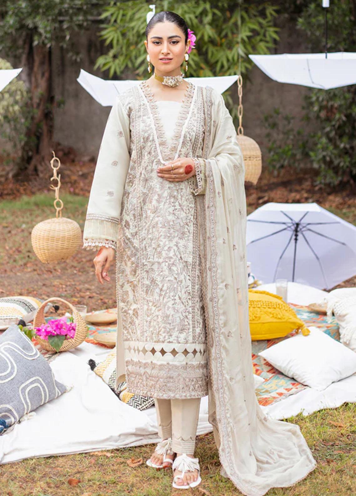 Florent Unstitched Embroidered Luxury Lawn 3 Piece Suit FL26FLL FZ-2B - Eid Collection main image 1