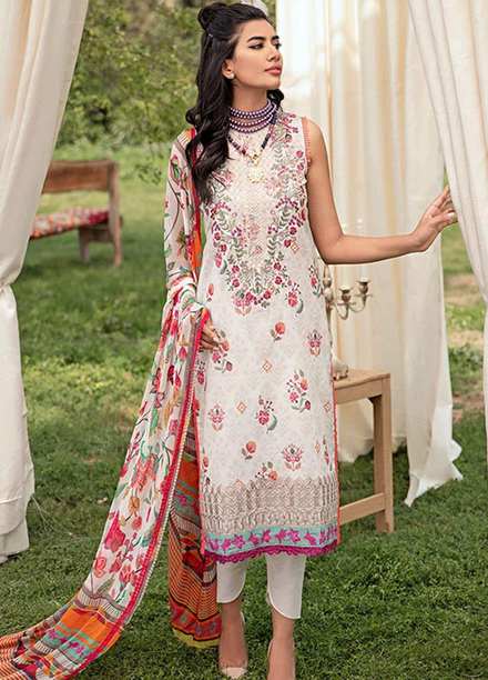 Florent Embroidered Lawn Suits Unstitched 3 Piece F21SV FL-09 - Summer Collection