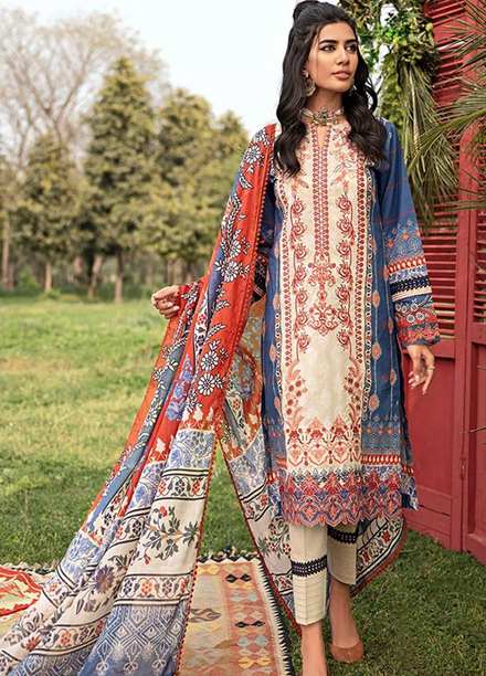 Florent Embroidered Lawn Suits Unstitched 3 Piece F21SV FL-15 - Summer Collection