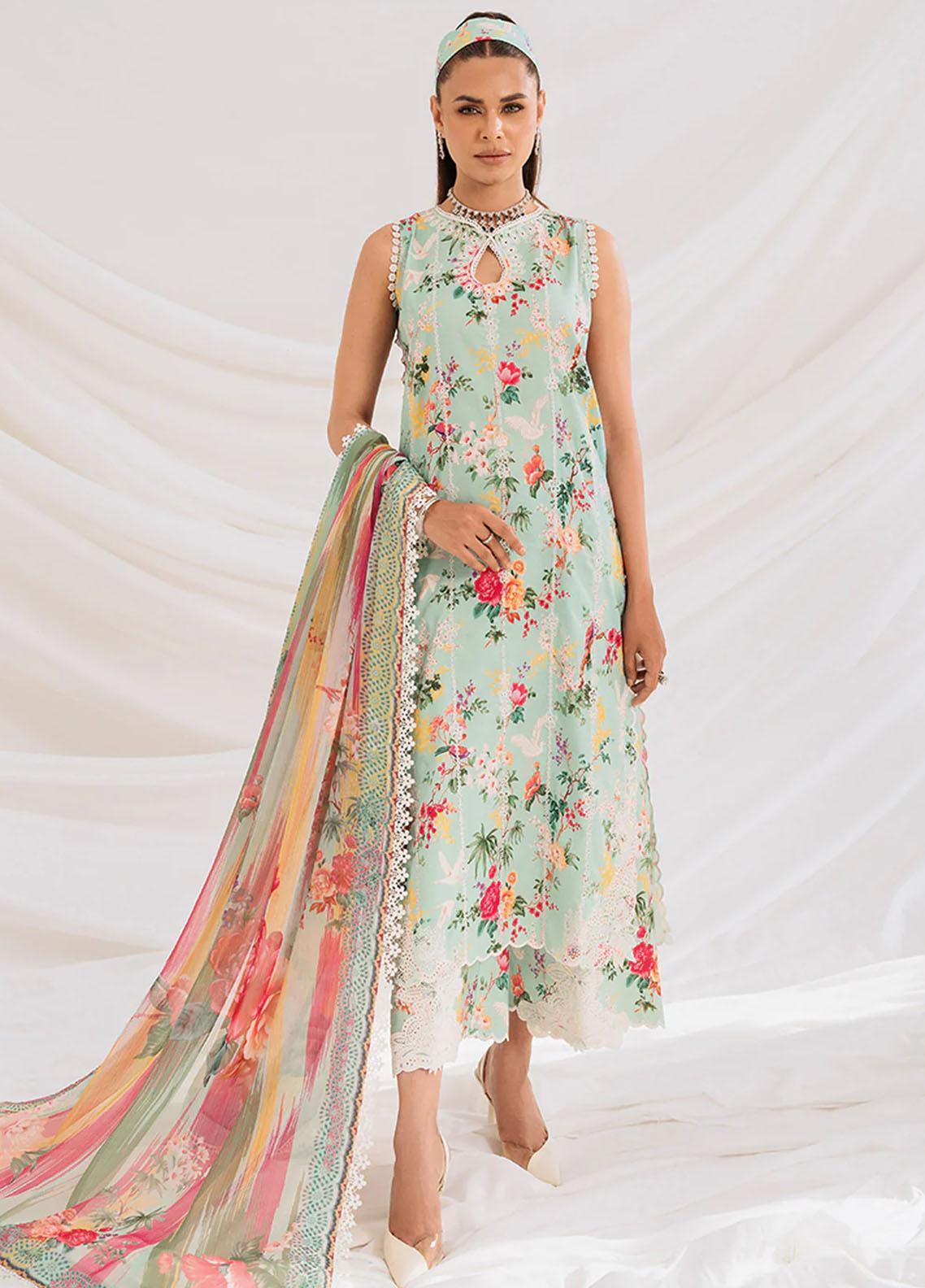 Maya By Faixa Faixal Embroidered Schiffli Suit Unstitched 3 Piece FFX24M Elena - Summer Collection