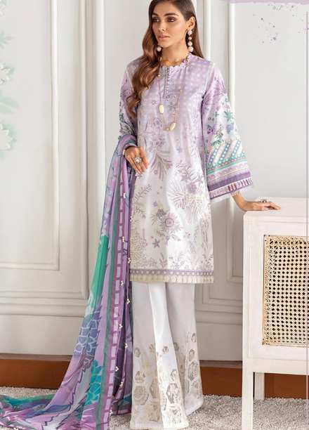 Fuchsia by Baroque Embroidered Lawn Suits Unstitched 3 Piece BQ21F 07 Wurud - Summer Collection