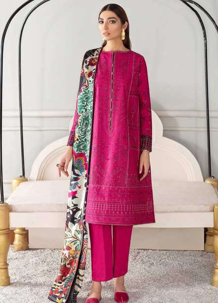 Fuchsia by Baroque Embroidered Lawn Suits Unstitched 3 Piece BQ21F 09 Jinan - Summer Collection