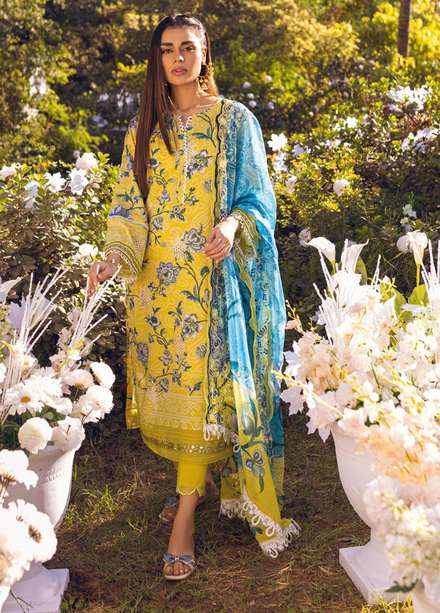 Gardenia by Nureh Embroidered Lawn Suits Unstitched 3 Piece NU23G NSG-85 - Summer Collection