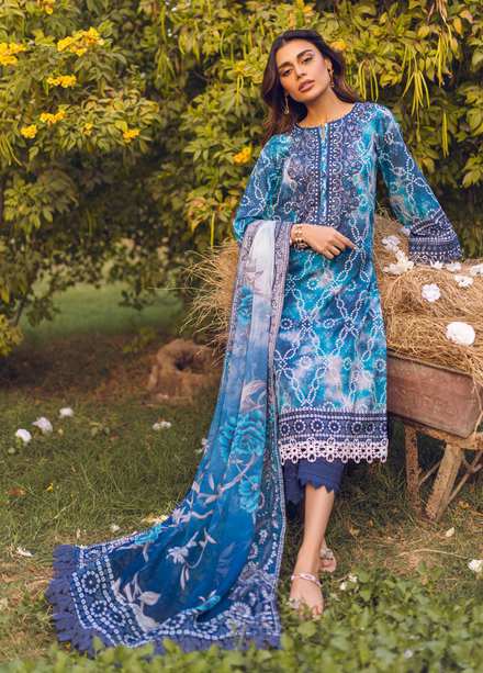 Gardenia by Nureh Embroidered Lawn Suits Unstitched 3 Piece NU23G NSG-88 - Summer Collection