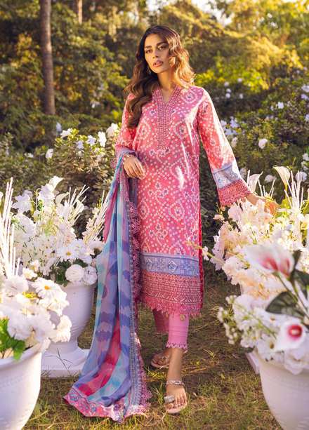 Gardenia by Nureh Embroidered Lawn Suits Unstitched 3 Piece NU23G NSG-90 - Summer Collection