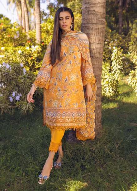 Gardenia by Nureh Embroidered Lawn Suits Unstitched 3 Piece NU23G NSG-91 - Summer Collection