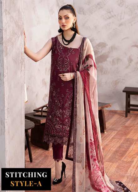 Ghazal By Ramsha Embroidered Lawn Suits Unstitched 3 Piece RSH24G L-902 - Summer Collection