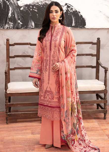 Ghazal By Ramsha Embroidered Lawn Suits Unstitched 3 Piece RSH24G L-912 - Summer Collection