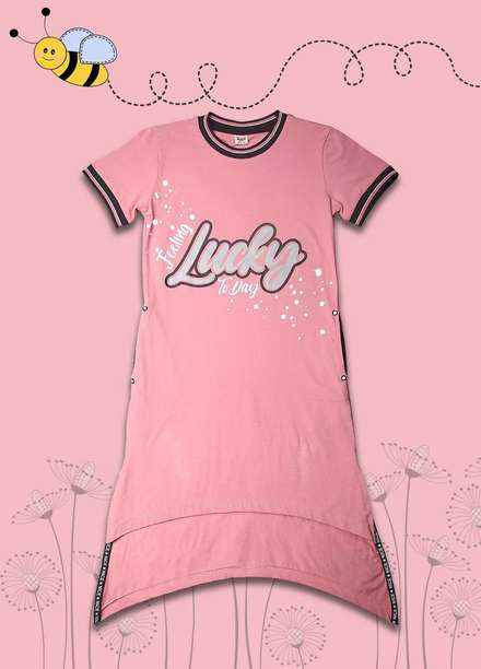 Sanaulla Exclusive Range Cotton Fancy T-Shirts for Girls -  114095 Pink