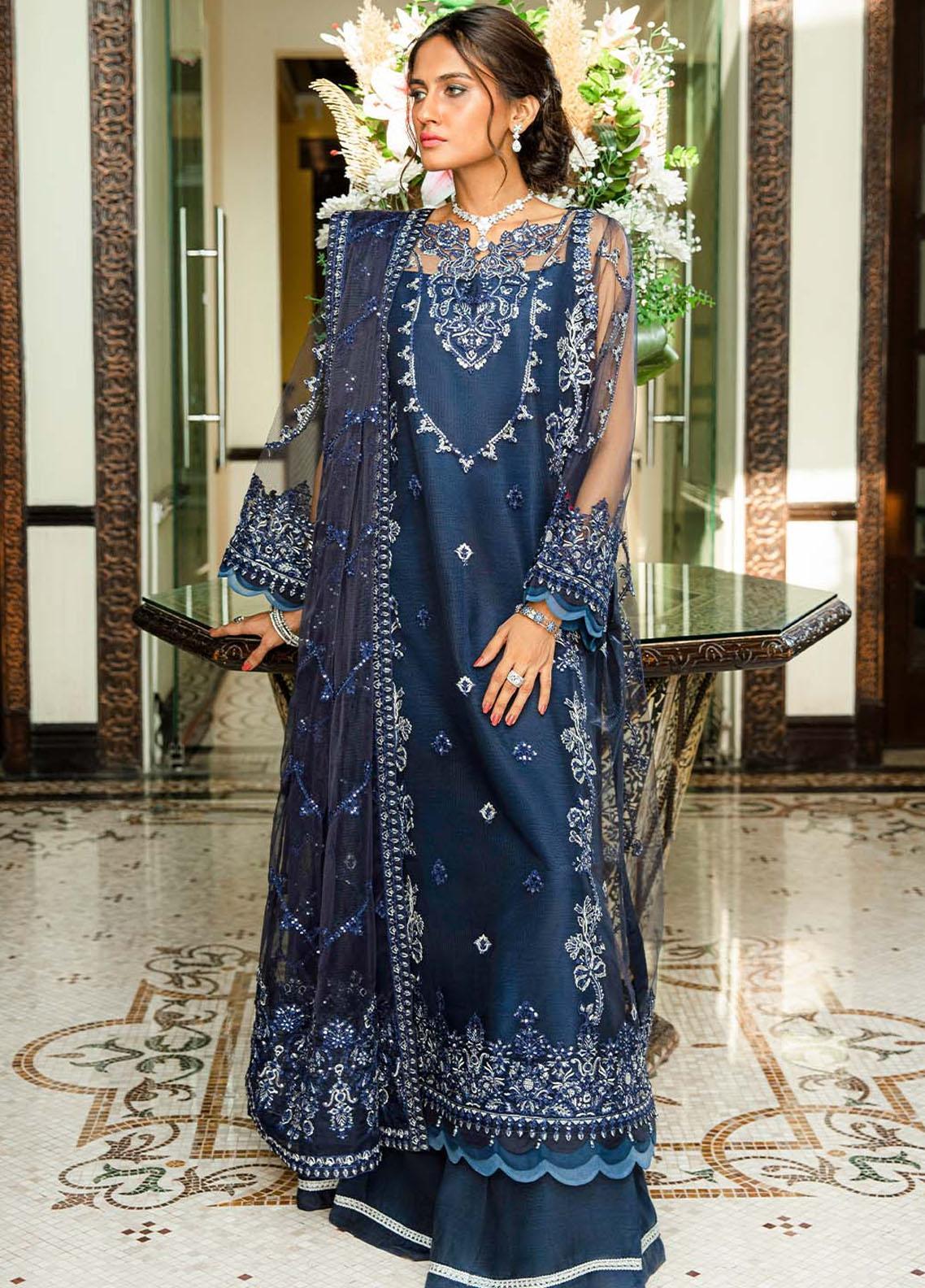 AIK Atelier Embroidered Net Suits Unstitched 3 Piece AIK22MT Look 07 - Luxury Collection main image 1