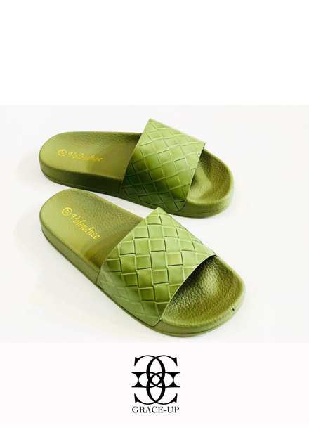 Grace Up Shoes Casual Style  Slippers  W84 GREEN