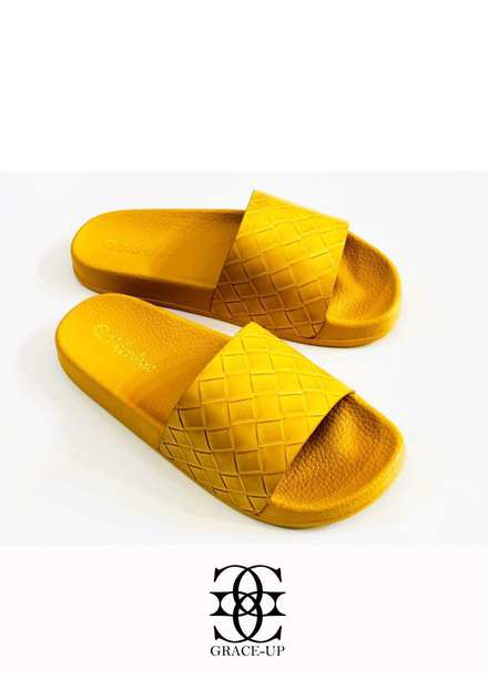 Grace Up Shoes Casual Style  Slippers  W84 YELLOW