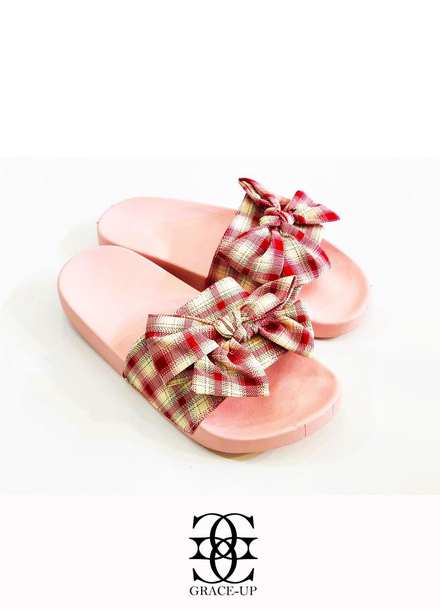 Grace Up Shoes Casual Style  Slippers  W89 PINK