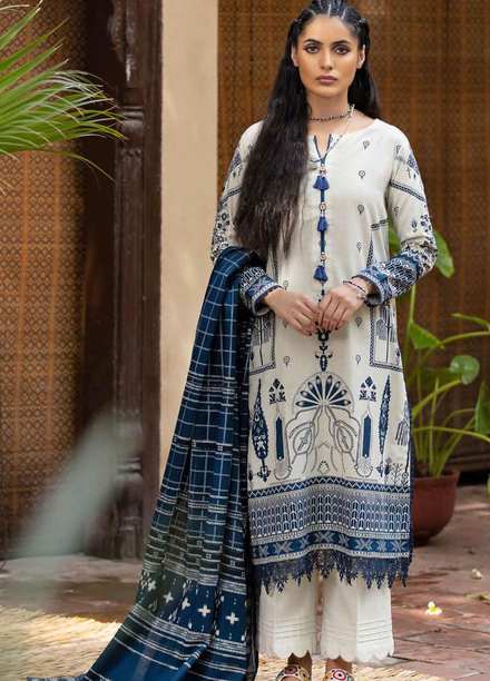 Gul Ahmed Printed Khaddar Suits Unstitched 3 Piece GA21WK K-12001 - Winter Collection