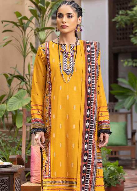 Gul Ahmed Printed Khaddar Suits Unstitched 3 Piece GA21WK K-12002 - Winter Collection