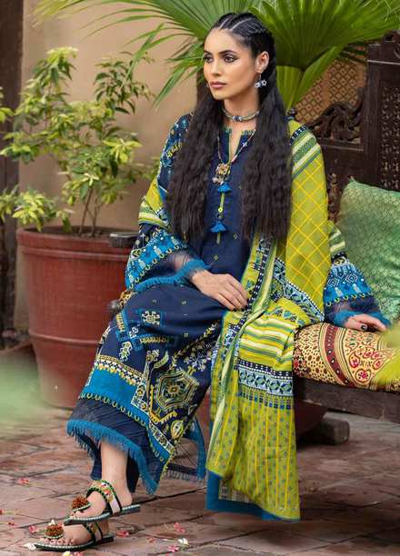 Gul Ahmed Printed Khaddar Suits Unstitched 3 Piece GA21WK K-12009 - Winter Collection