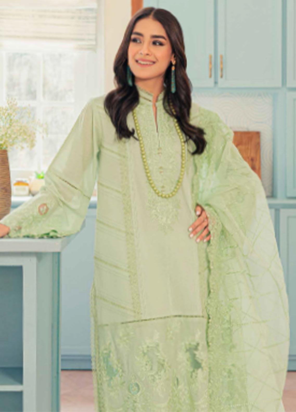 Ayla Printed Lawn Jacquard Stitched 3 Piece Suit - Gul-e-Narma - AY26ED - Cream - Eid Collection main image 0